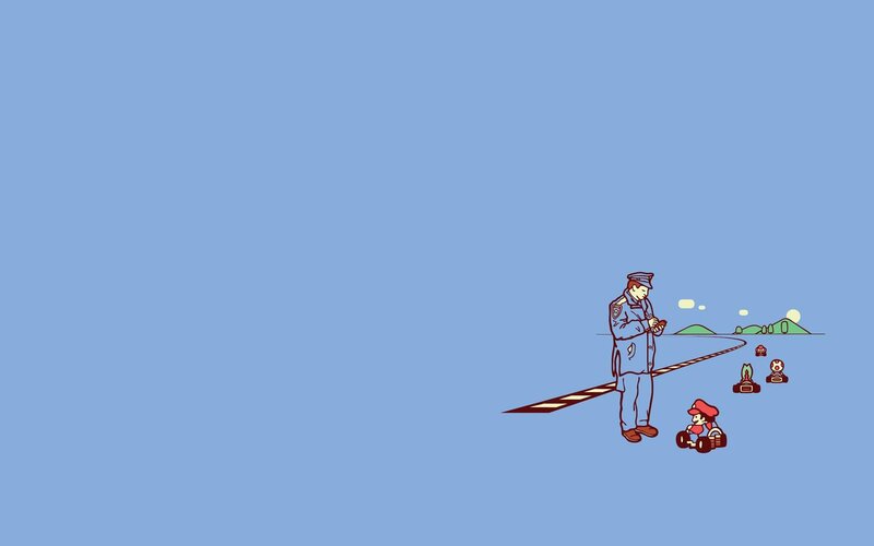 Police Officer with Karts — Blue