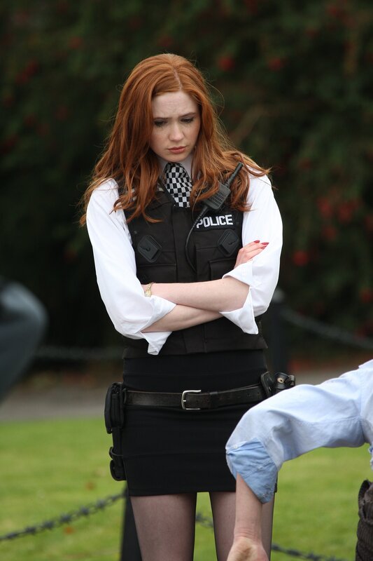 Police officer with red hair