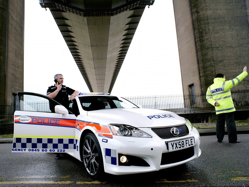 Police officers at bridge