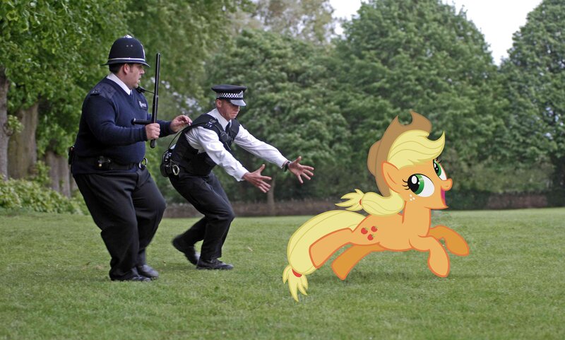 Police Officers Chasing Pony
