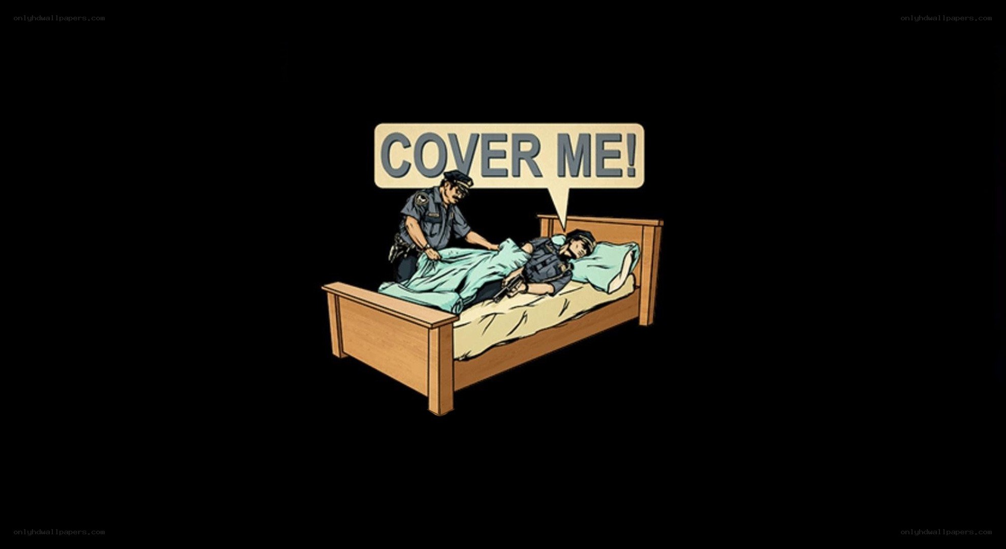 Police officers in bed