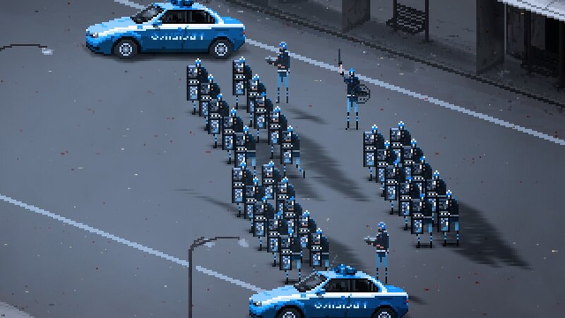 Police Officers in Formation — Blue