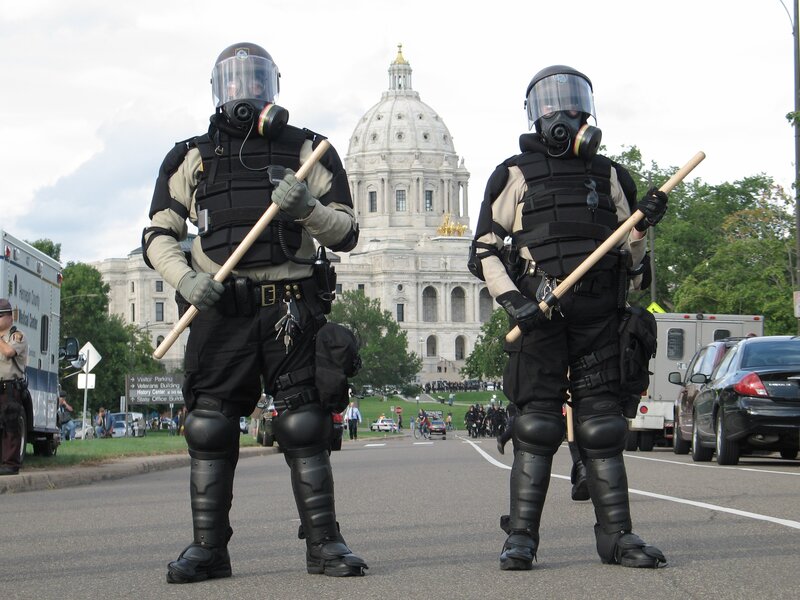 Police officers in riot gear