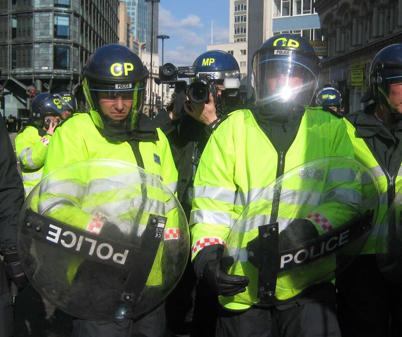 Police officers in riot gear