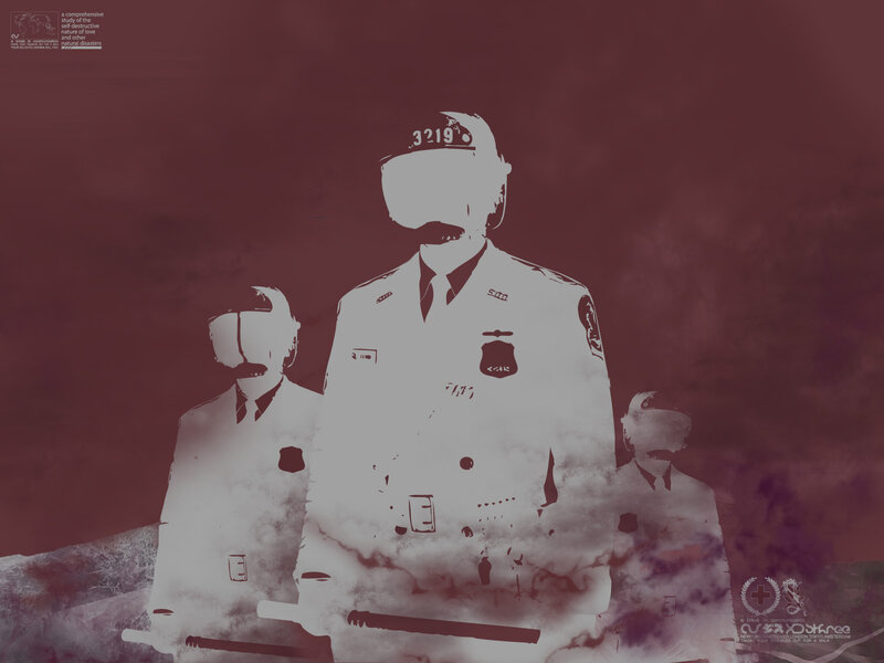 police officers in silhouette