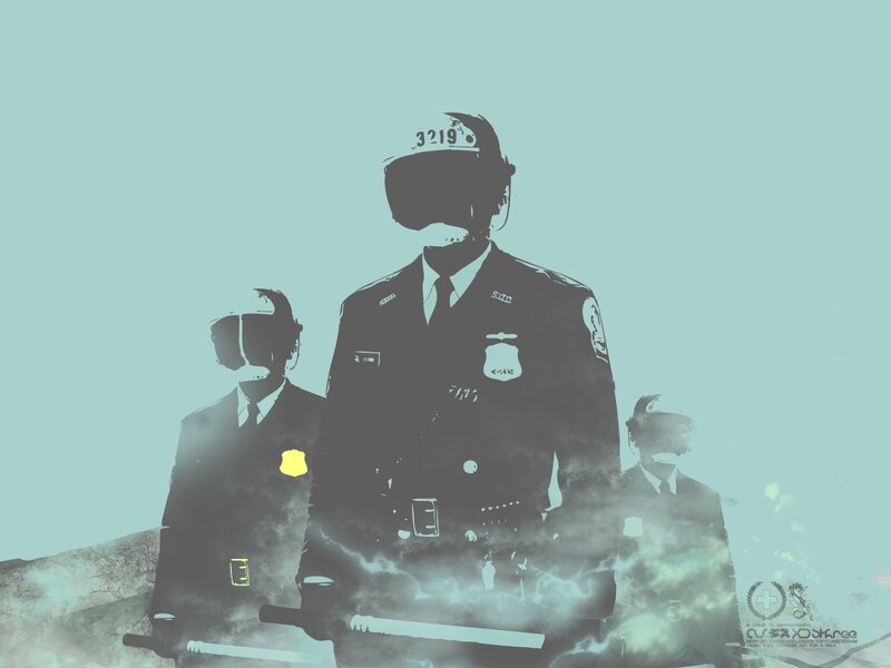 police officers in silhouette