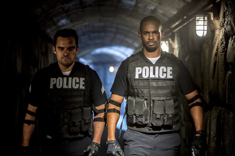 Police officers in tunnel