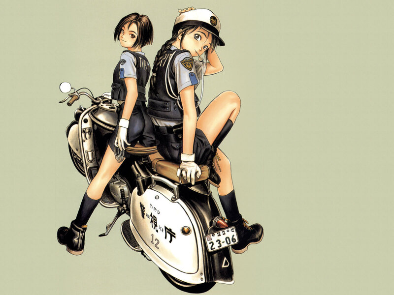 Police officers on a motorcycle