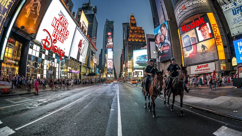 Police Officers on Horses — Black