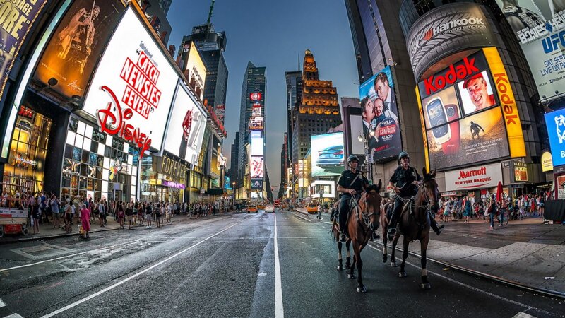 Police Officers on Horses — Blue