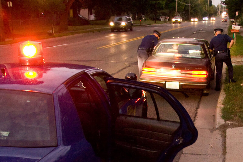 Police Officers Stopping Car