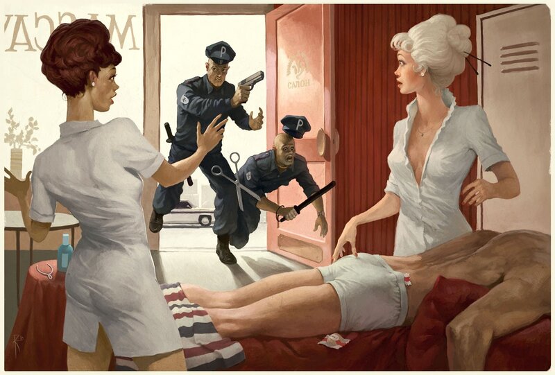 Police raid on a salon