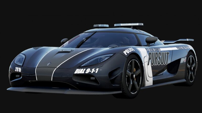 Police Sports Car — Black, Dramatic