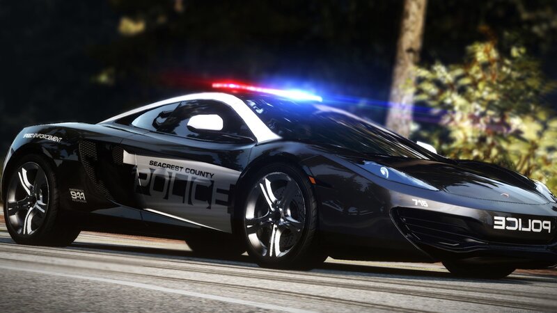 police sports car on road