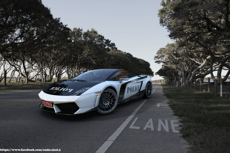 Police Sports Car — White