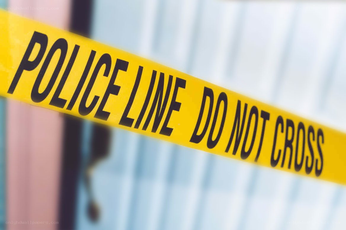 Police tape at crime scene