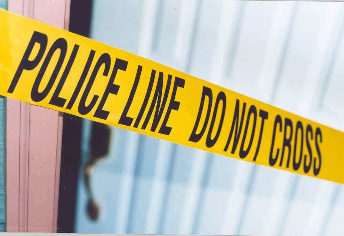 Police tape at crime scene