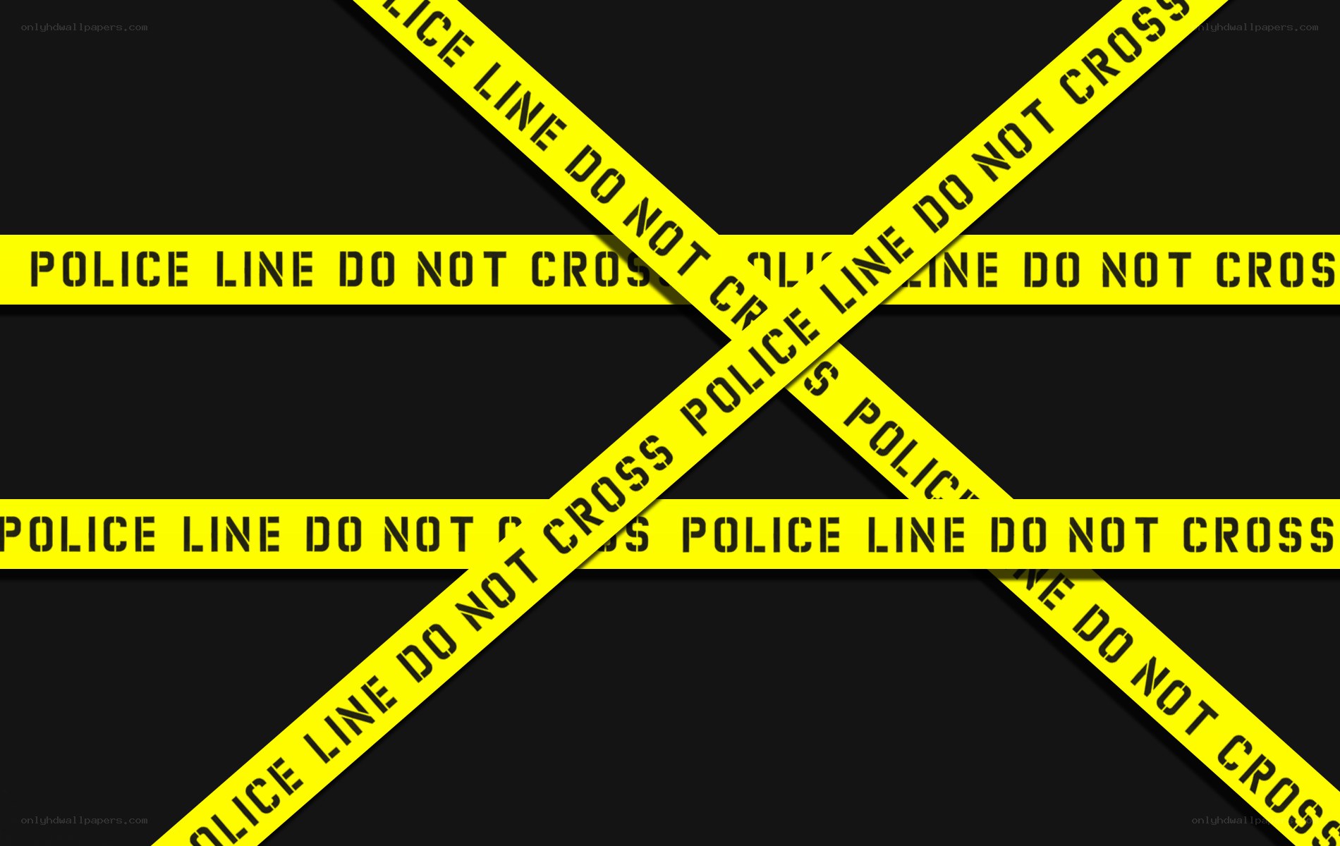 Police tape on black background