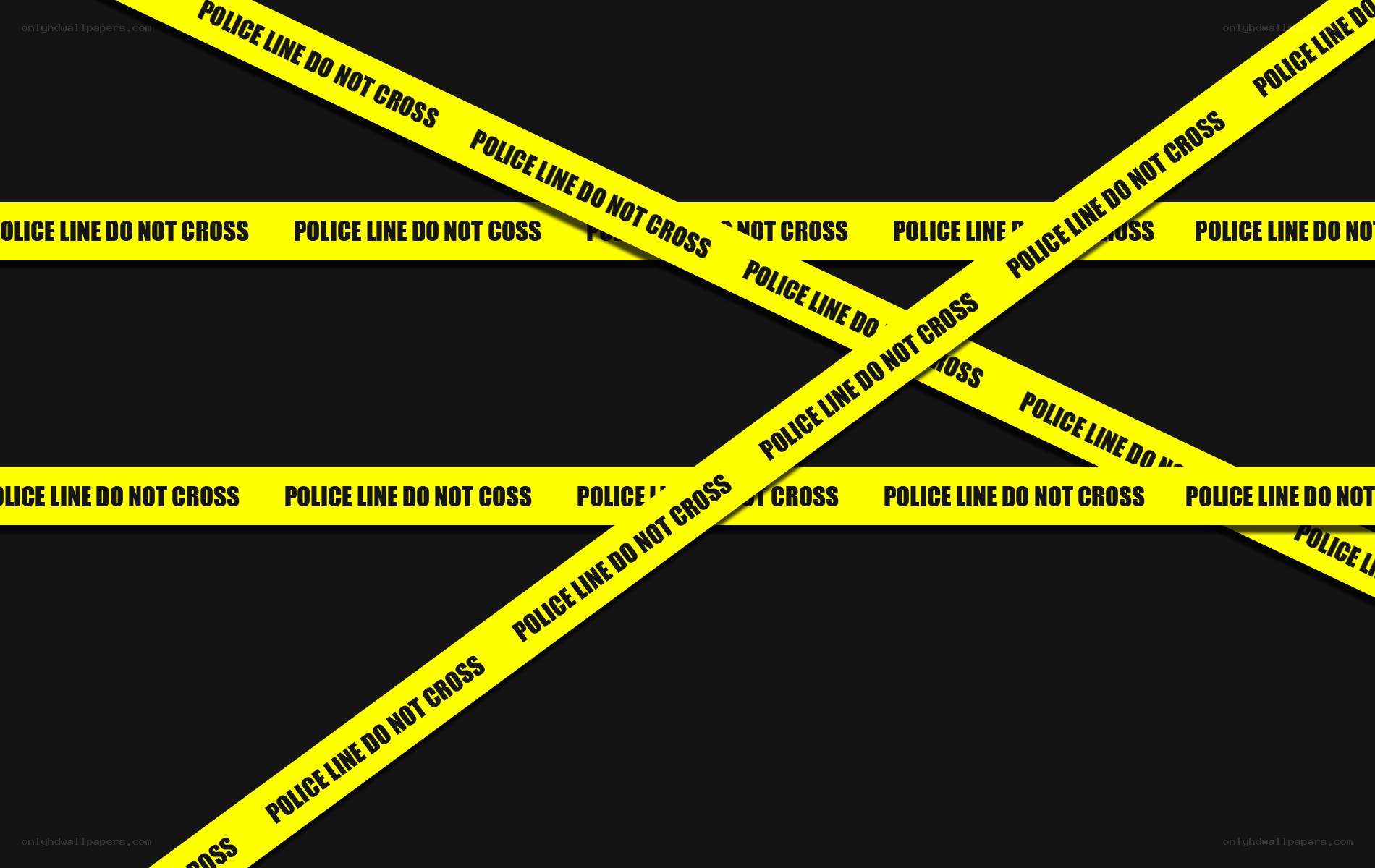 Police tape on black background