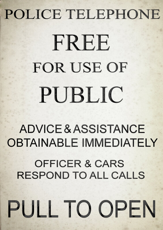 Police telephone sign