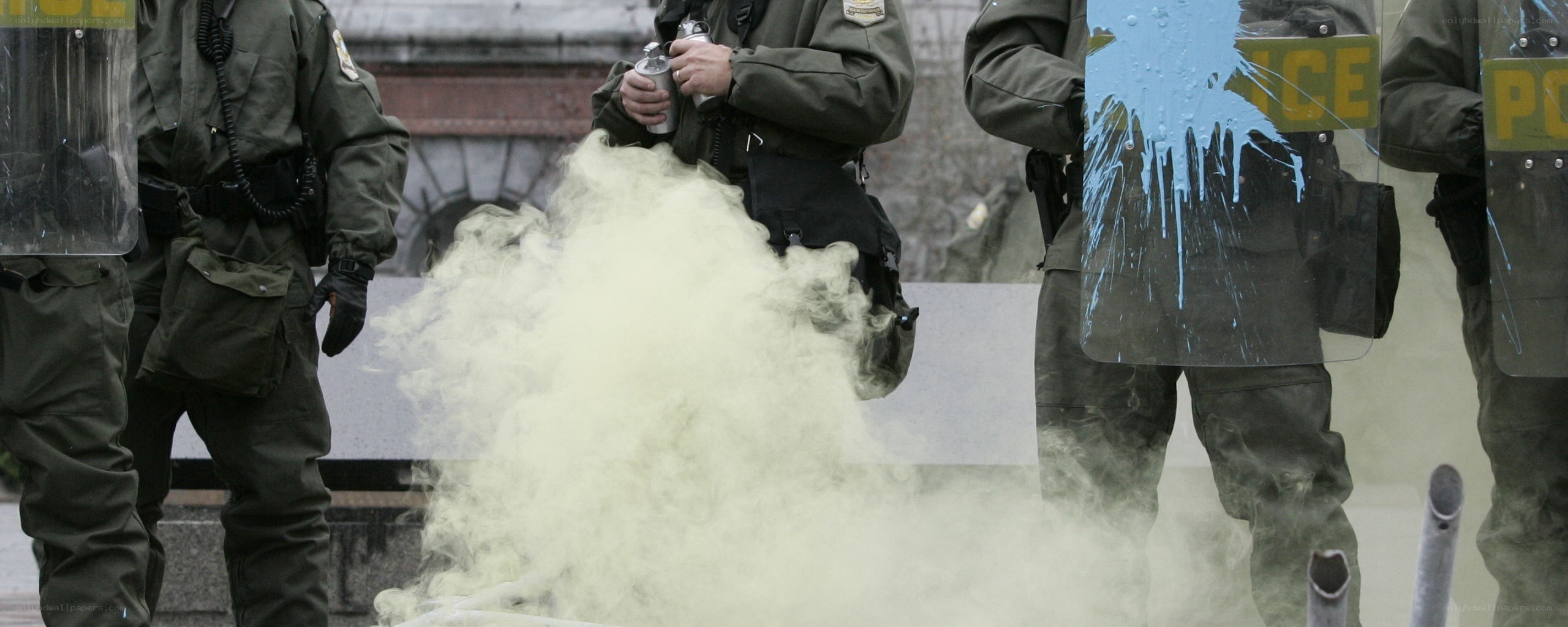 Police using tear gas at protest