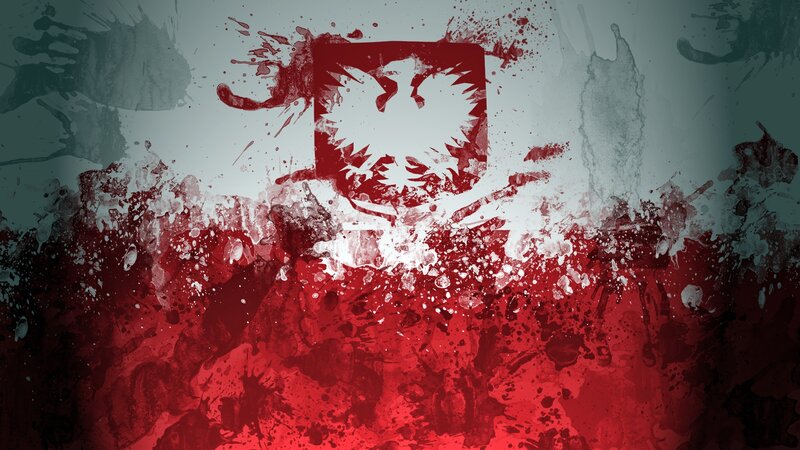 Polish Eagle Emblem — Red, Dramatic