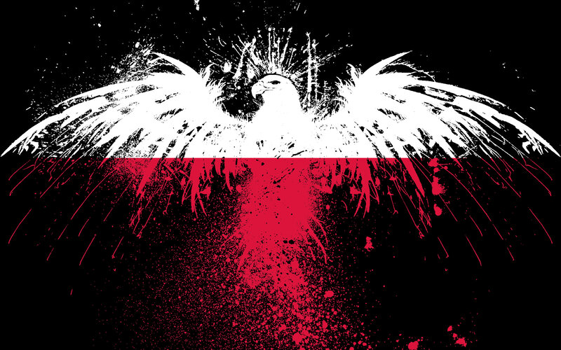 Polish eagle with red splatter
