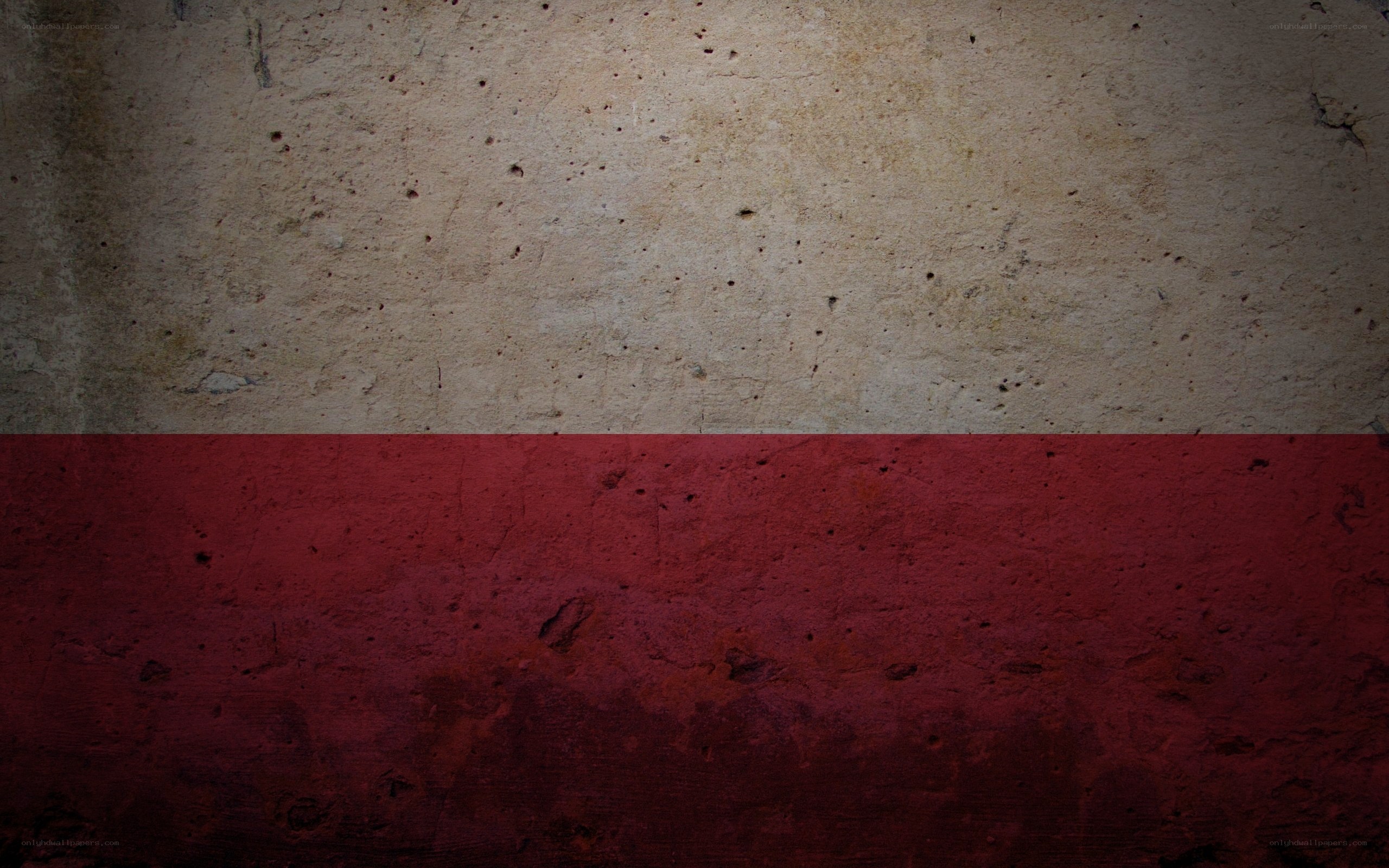 Polish flag on textured wall