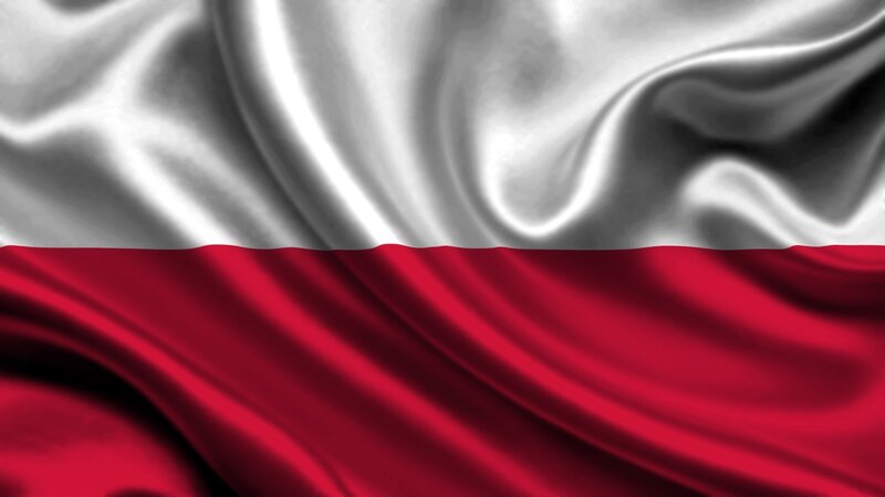 Polish flag waving