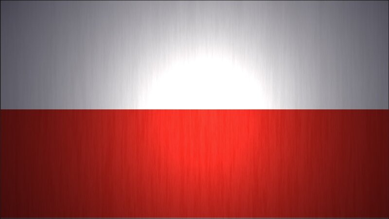 Polish flag with brushed metal texture