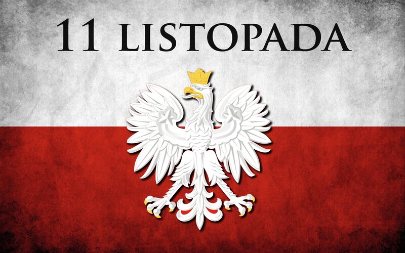 Polish Flag with Eagle — Red, Patriotic, Illustration