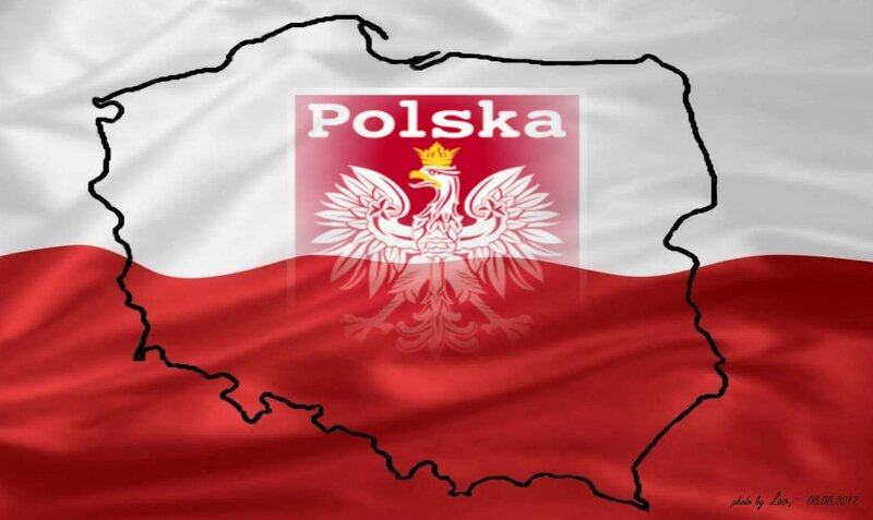 Polish Flag with Eagle