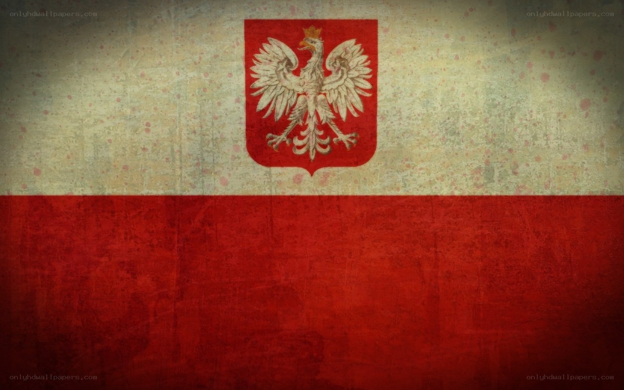 Polish flag with griffin emblem
