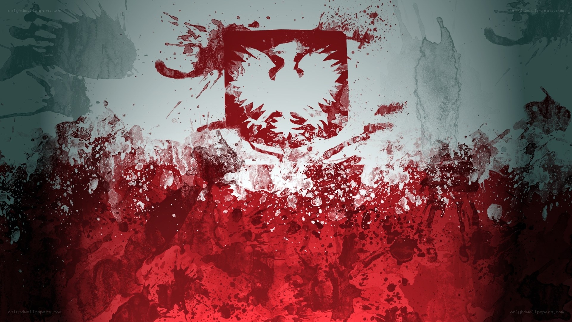 Polish flag with grunge style