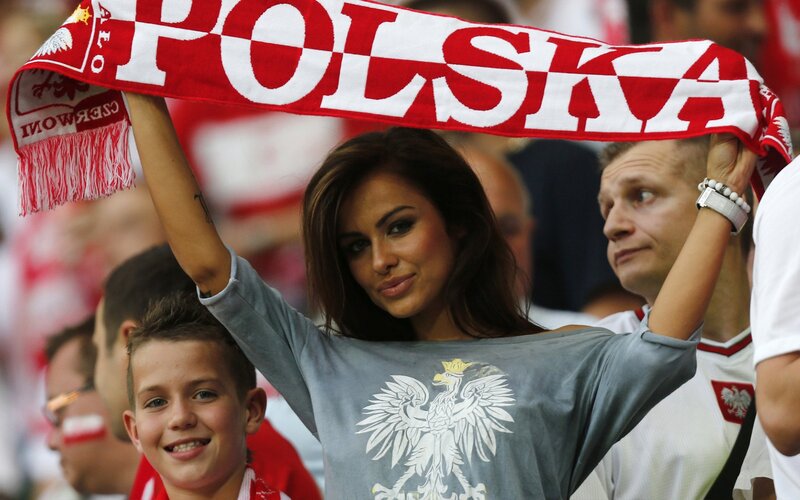 Polish football fans at stadium
