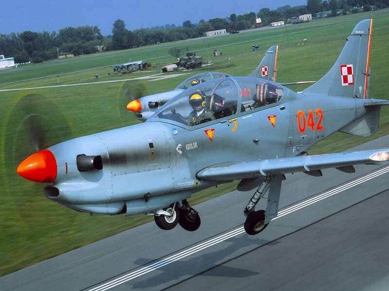 Polish jet aircraft on runway