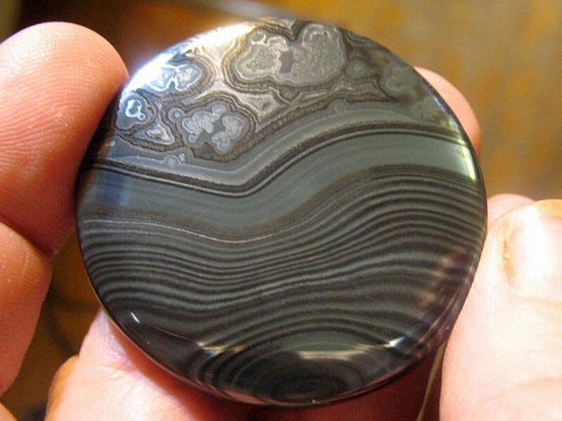 Polished Agate Stone — Black