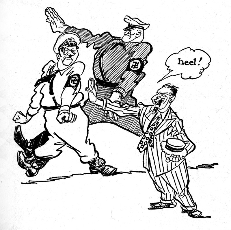 Political cartoon of Nazi figures