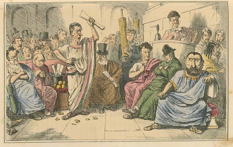 Political cartoon of Roman Senate