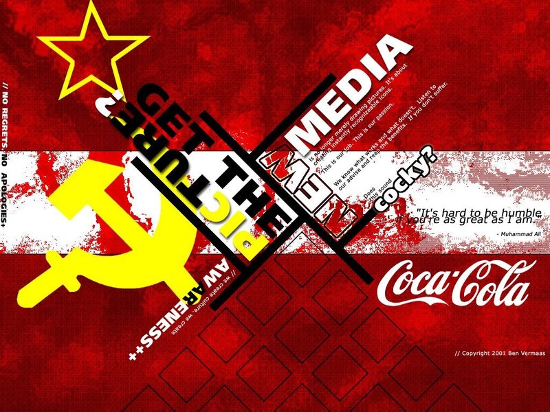 political collage with propaganda symbols