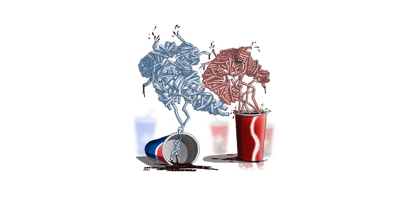 Political figures in a fight