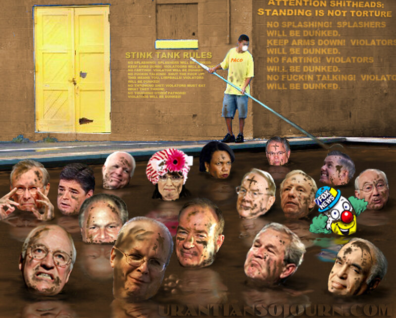 Political figures in a stink tank
