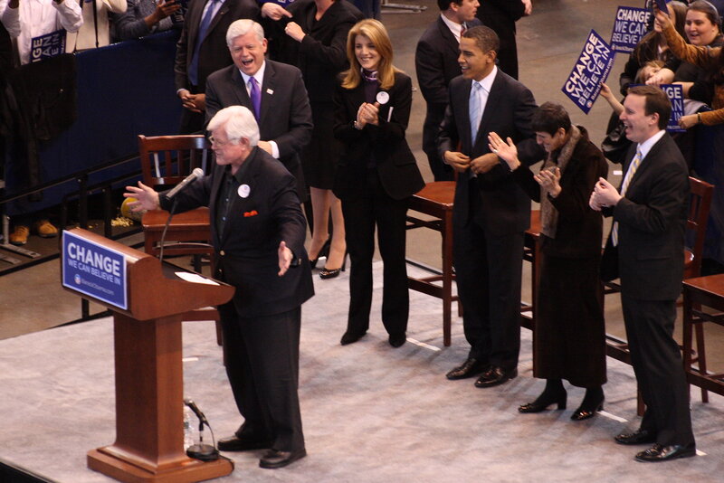 Political rally with Barack Obama