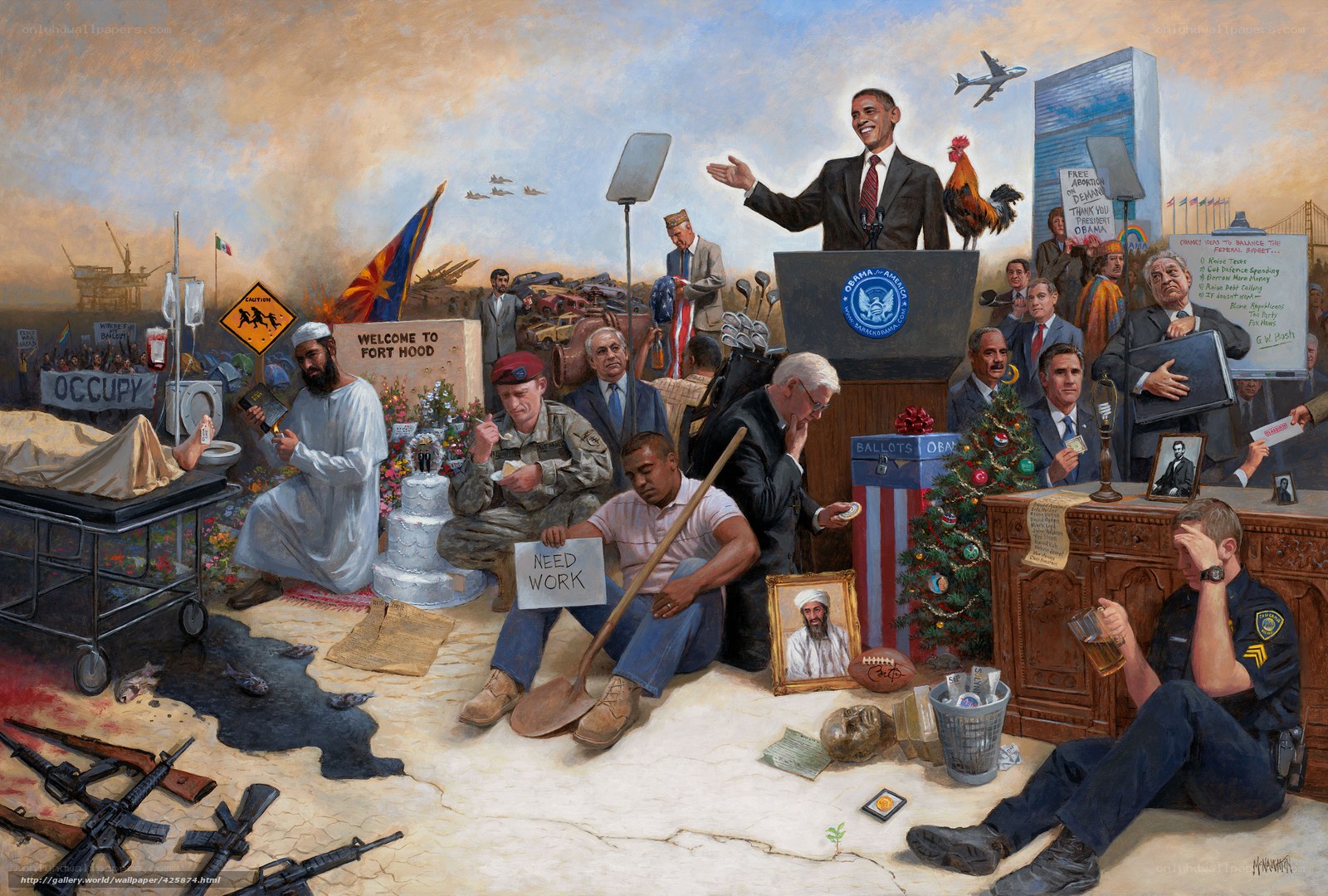 Political satire collage