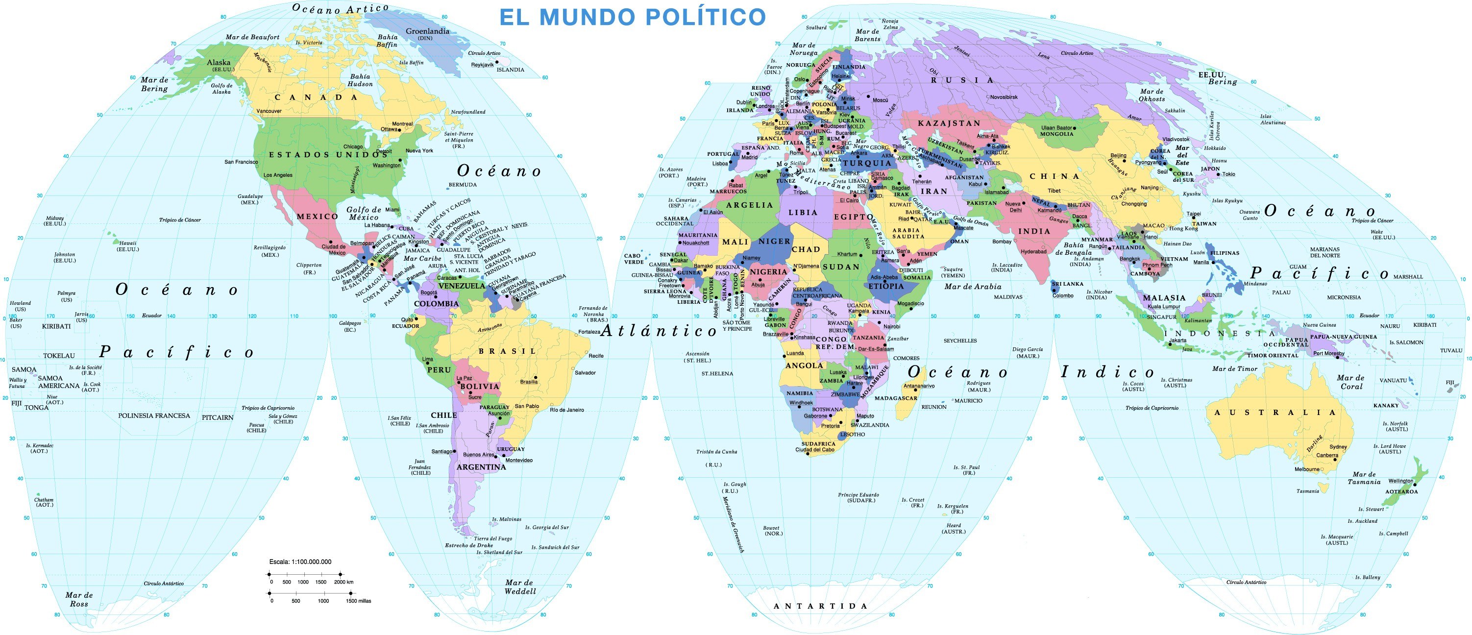 Political world map
