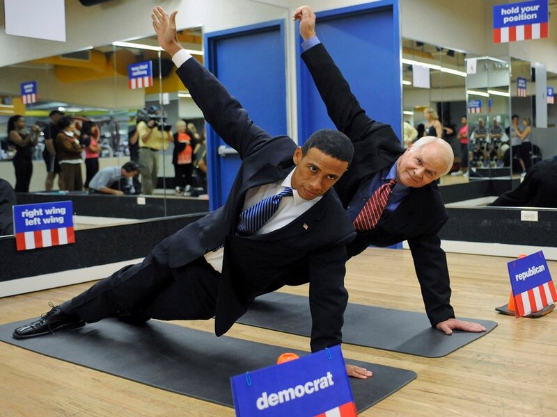 Politicians doing yoga