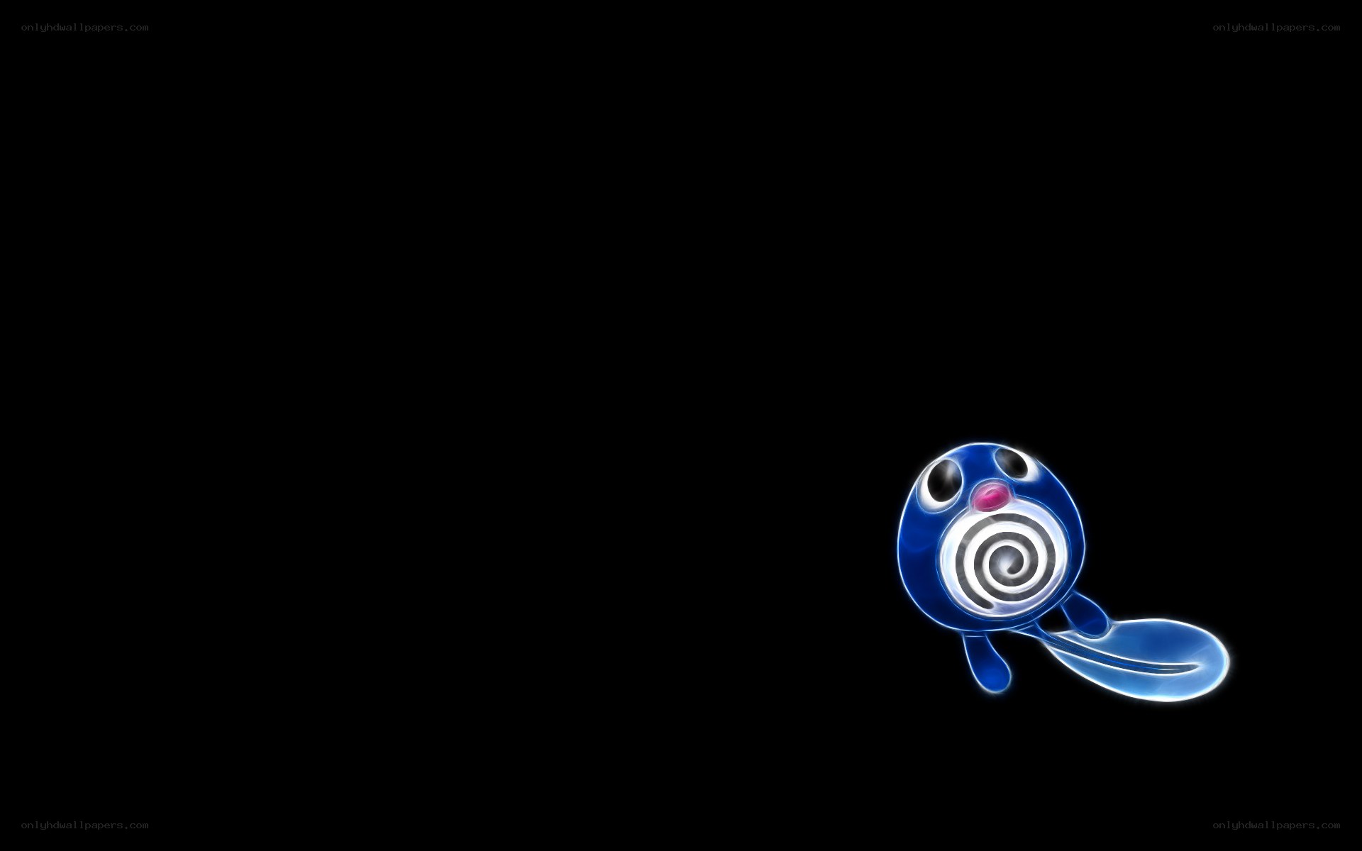Poliwrath character on black background