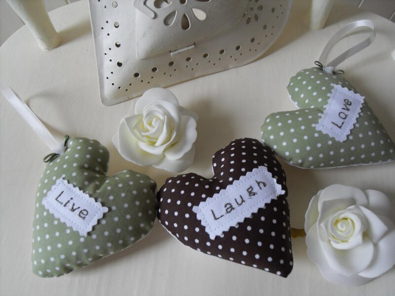 Polka Dot Heart Pillows