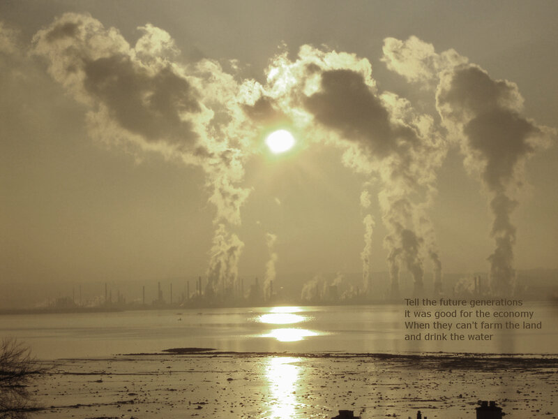 Pollution at sunset