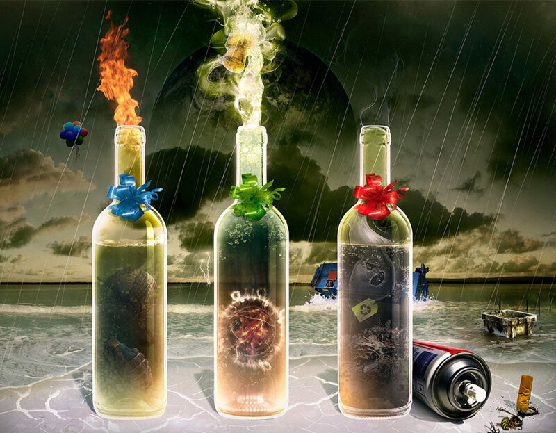 Pollution in a bottle